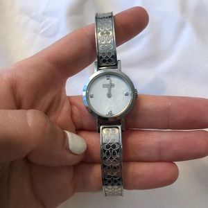 Coach Stainless Steel Diamond Etched Watch